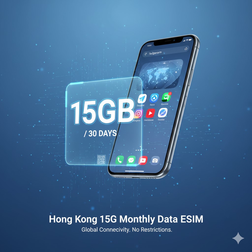 香港Esim-大陆流量月卡15G